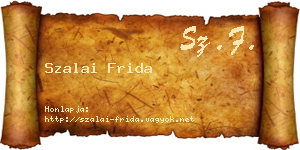 Szalai Frida névjegykártya