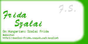 frida szalai business card